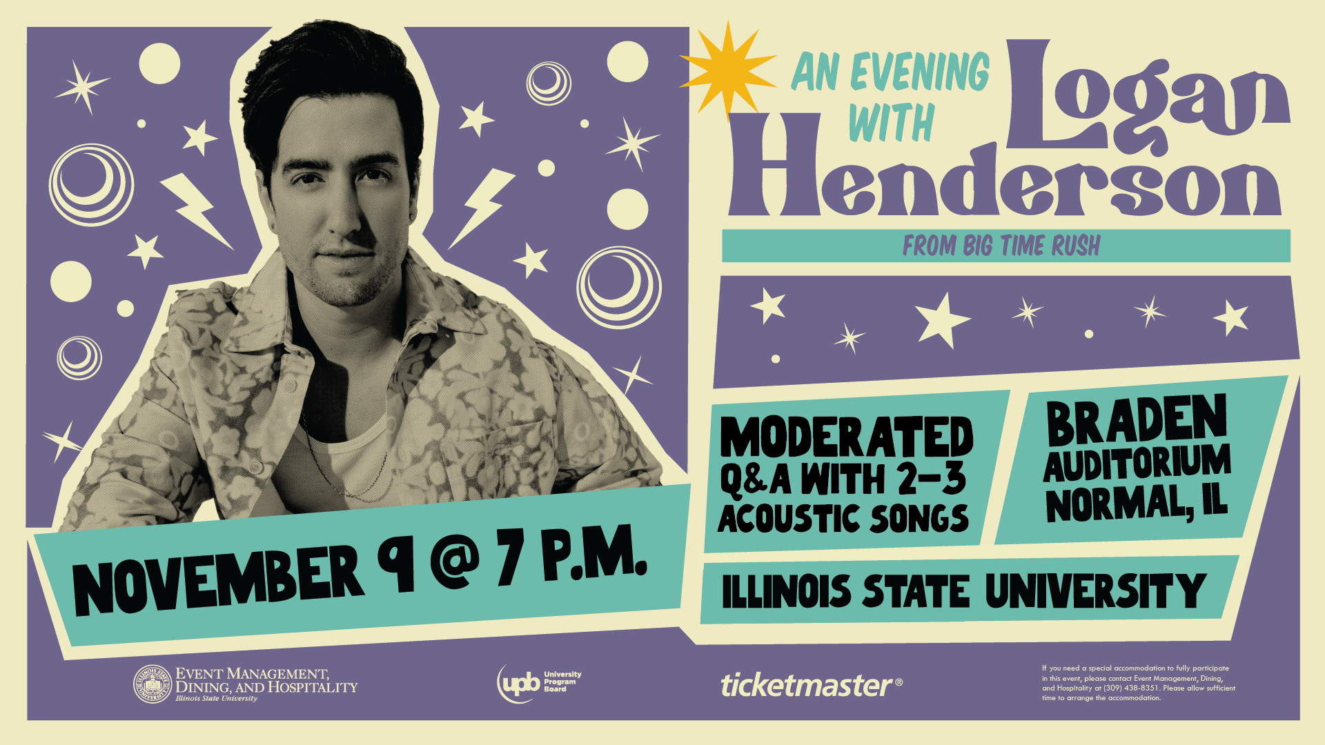 An Evening with Logan Henderson from Big Time Rush: Illinois State University