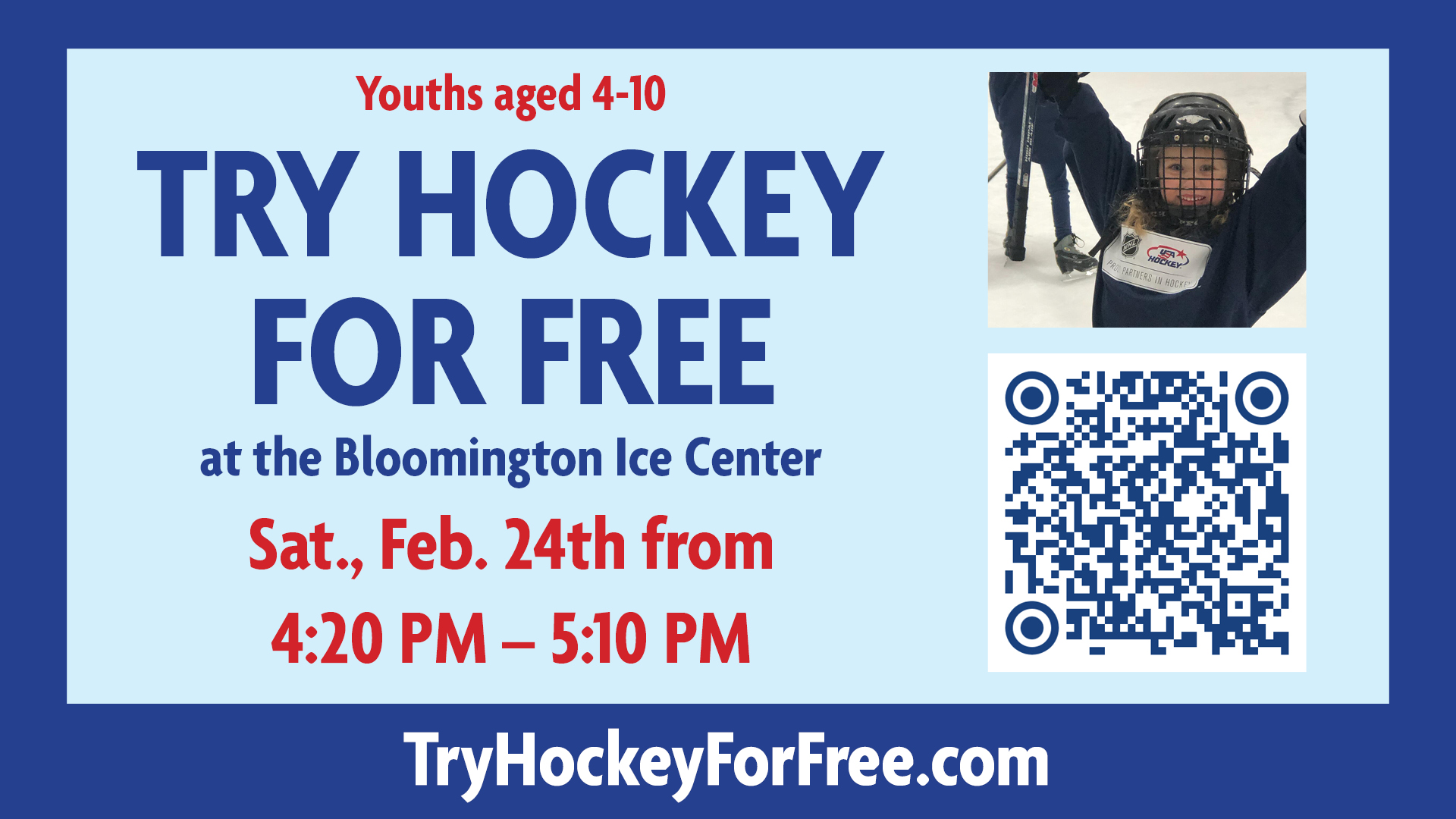 (FULL) Try Hockey For Free Day at the Bloomington Ice Center