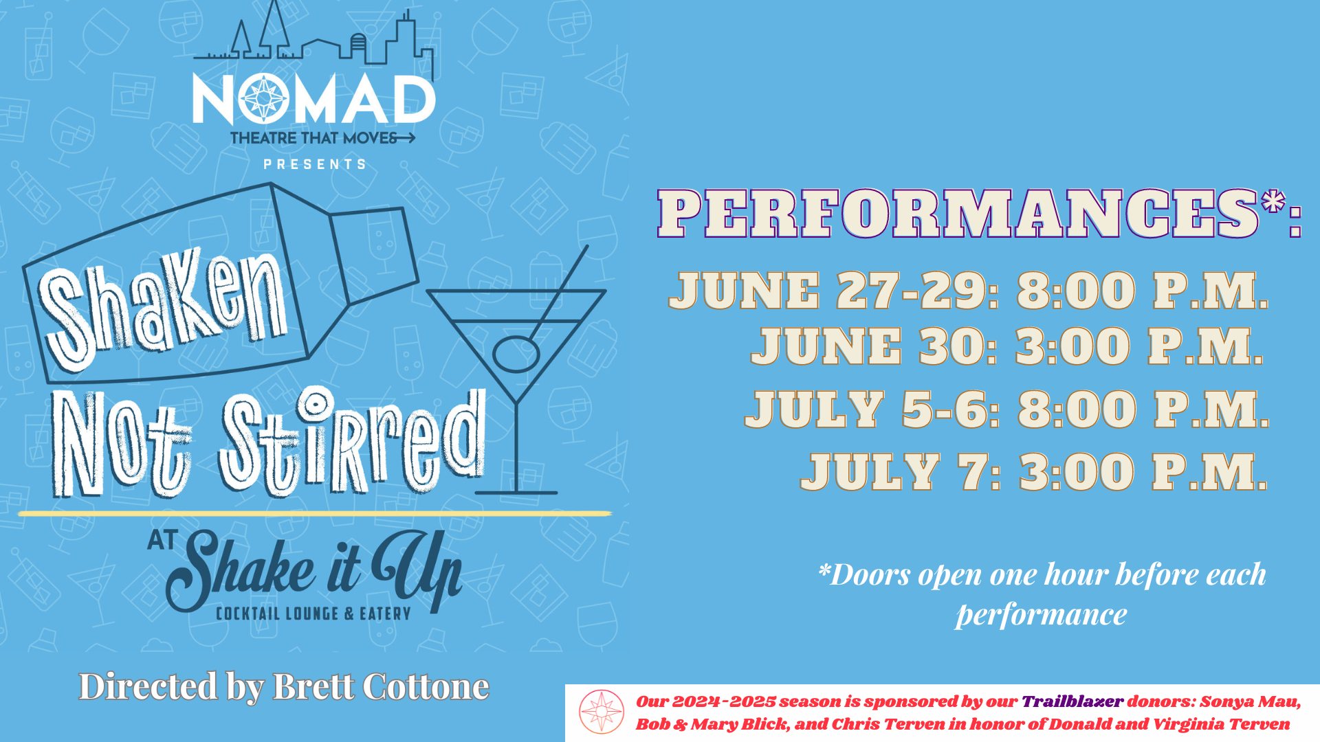 Nomad Theatre Presents "Shaken Not Stirred" The Bar Plays