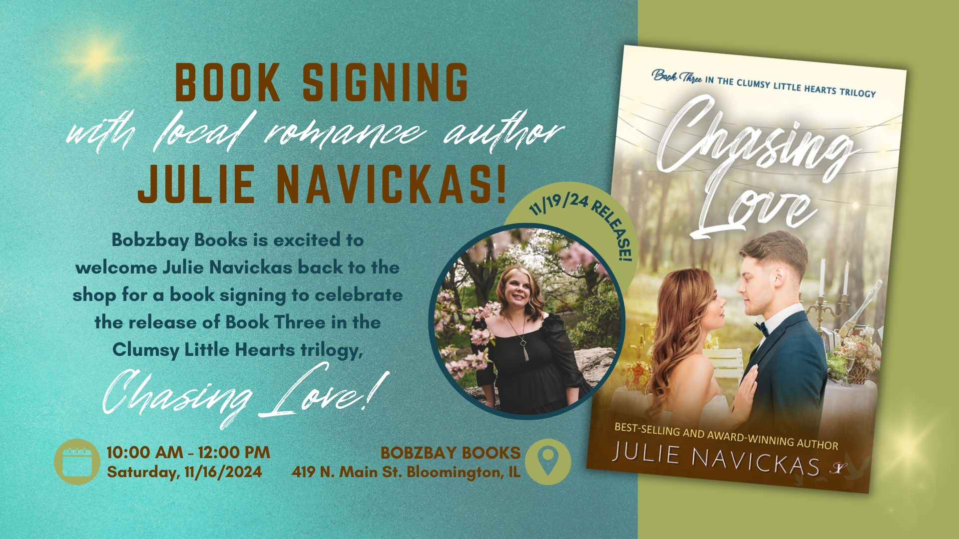 Book Signing with Local Romance Author Julie Navickas at Bobzbay Books