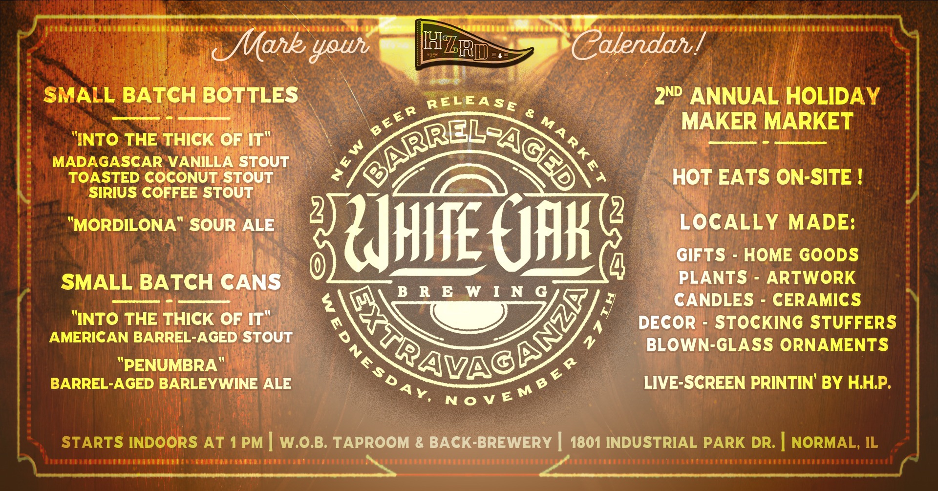 White Oak Brewing's Barrel- Aged Extravaganza and Holiday Maker Market