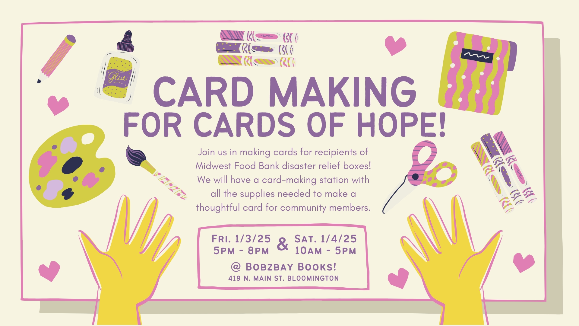 In-Store Card Making for Cards of Hope at Bobzbay Books