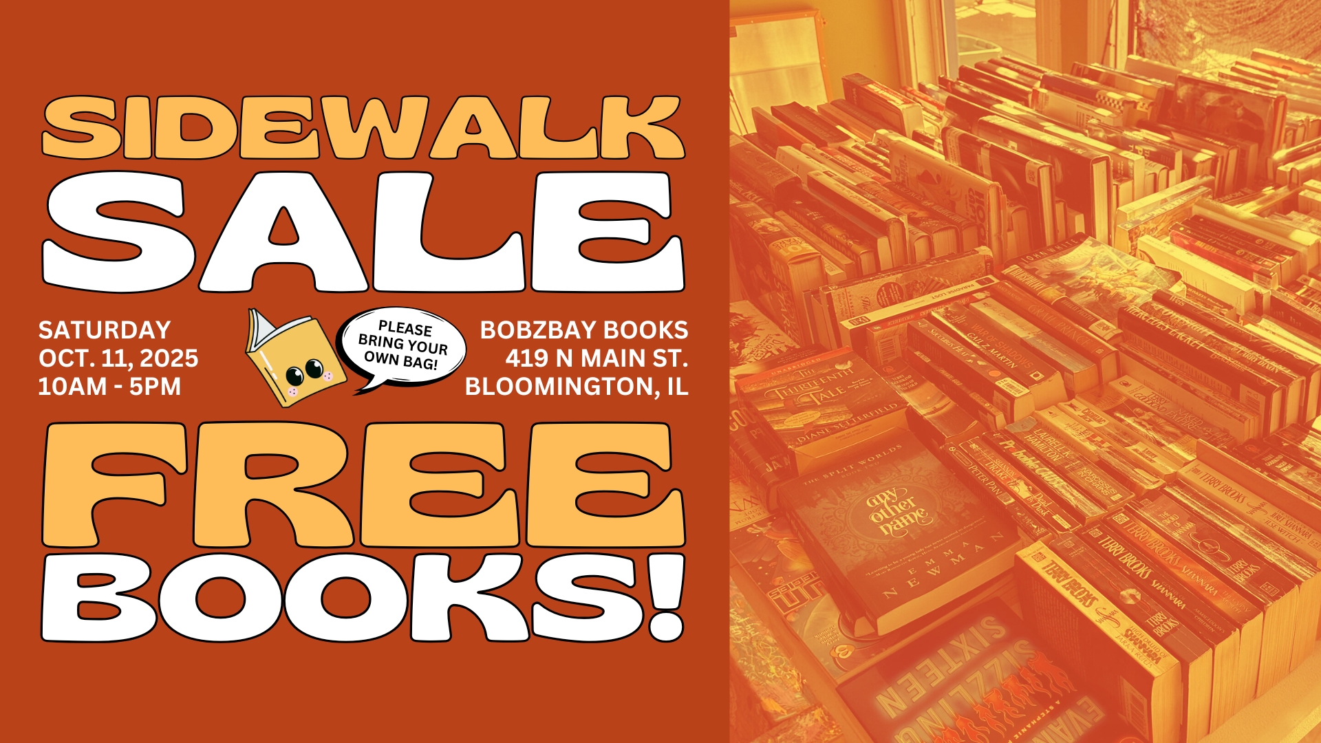 FREE BOOK SIDEWALK SALE at Bobzbay Books