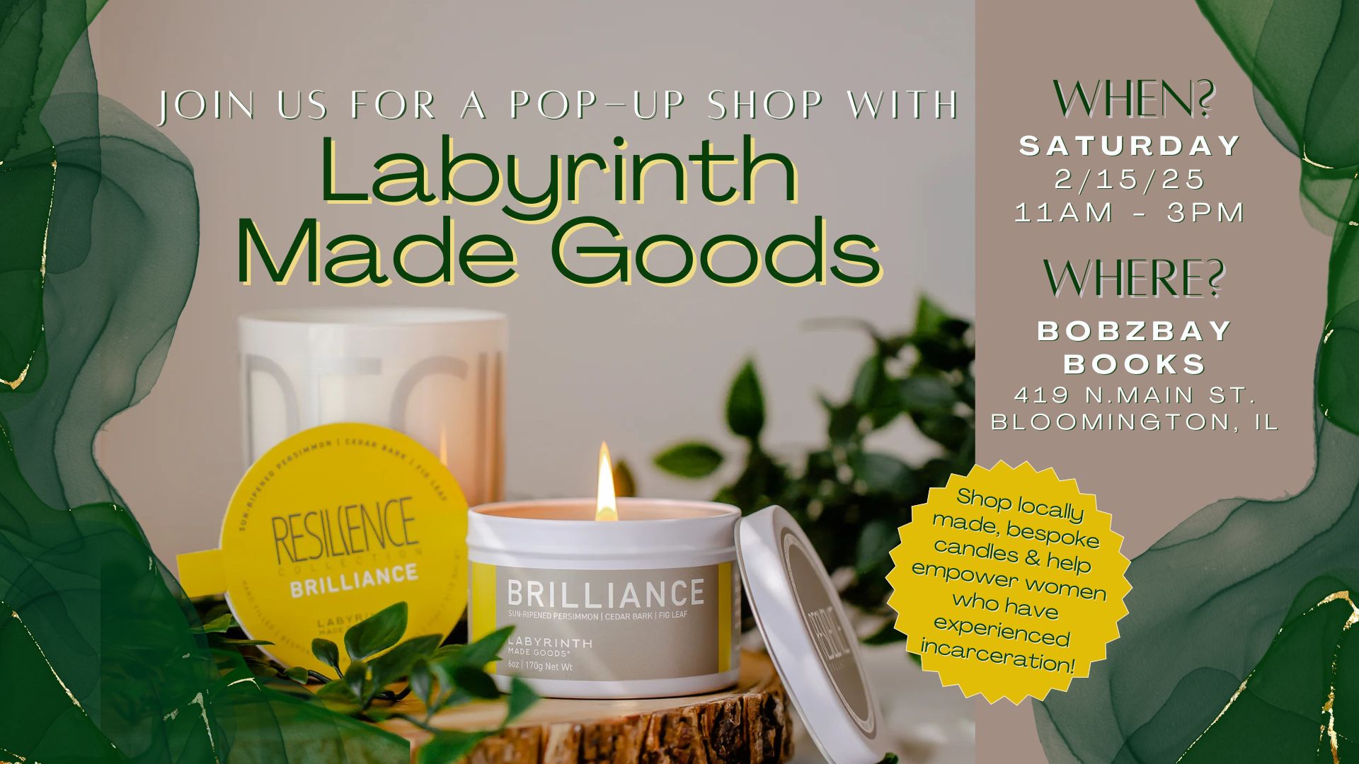 Pop-Up Candle Shop with Labyrinth Made Goods at Bobzbay Books