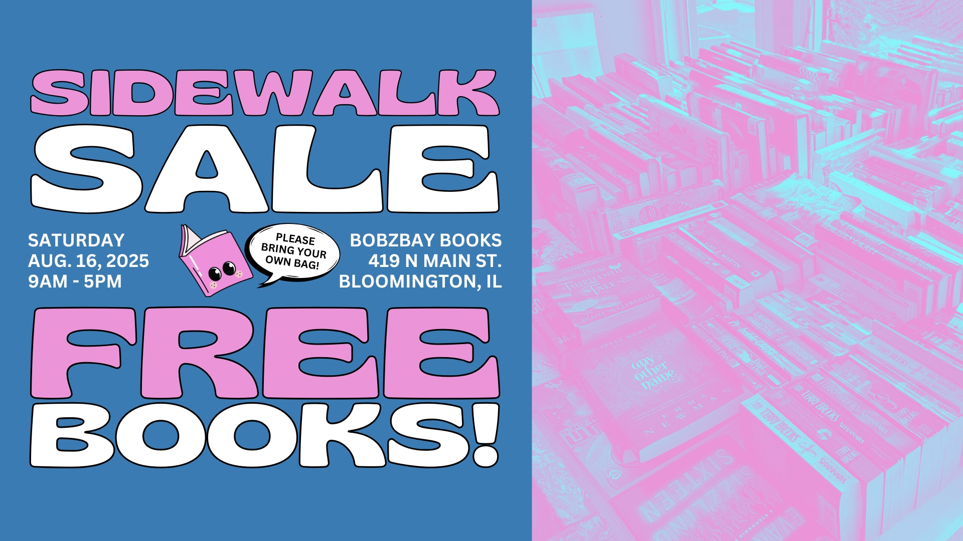 FREE BOOK SIDEWALK SALE at Bobzbay Books